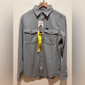 NWT Wrangler Gray Flannel Knit Long Sleeve Shirt - Men’s Size Small